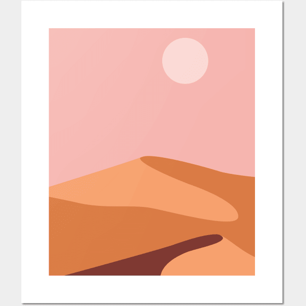 Desert dunes retro minimalist design Wall Art by AnnArtshock